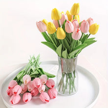 10Pcs Tulip Flowers Artificial Tulip Bouquet PE Foam Fake Flower for Wedding Ceremony Decor Home Garden Bouquet Decoration