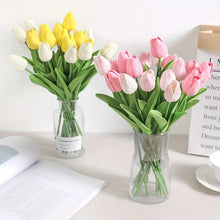 10Pcs Tulip Flowers Artificial Tulip Bouquet PE Foam Fake Flower for Wedding Ceremony Decor Home Garden Bouquet Decoration