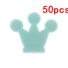 50PCS Crown SILICONE Chew Teether Bead NON Bpa Food Grade Teething Beads for Safety Pendant Baby Necklace Dentition Toys Feeding