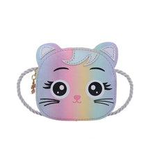 PU Leather Crossbody Bag for Children Cartoon Baby Girls Mini Cute Cat Shoulder Bags Zipper Wallet Kids Small Coin Purse