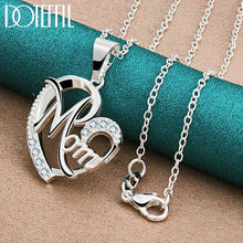 925 Sterling Silver 18-30 Inch Chain AAA Zircon Mom Heart Pendant Necklace for Woman Wedding Party Charm Jewelry