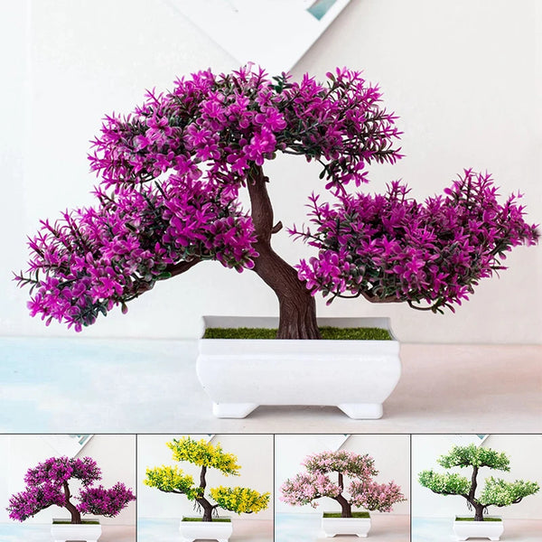 Artificial Plants Bonsai Small Tree Pot Fake Plant Flowers Potted Ornaments for Home Festival Wedding Decoration Accessories