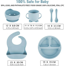 Children'S Dishes Set Baby Silicone Tableware 6PCS Set Sucker Bowl Bib Cup Fork Spoon Set Maternal and Infant Supplies BPA Free