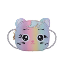 PU Leather Crossbody Bag for Children Cartoon Baby Girls Mini Cute Cat Shoulder Bags Zipper Wallet Kids Small Coin Purse