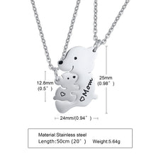 Bear Necklaces for Women, Stainless Steel Mom Baby Bear Pendants Set, Mother'S Day Birthday Gift Jewelry