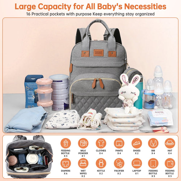 The Parent’s Prodigy Pack: All-in-One Diaper Backpack with Integrated Changing Hub, Spacious Compartments, and Modern Parenting Essentials