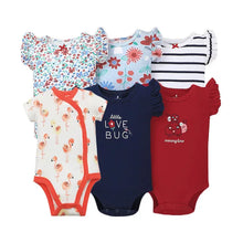 2024 Unisex 6PCS Baby Boys Girls Bodysuit 100% Cotton Newborn Body Bebe Jumpsuit Cartoon Print Baby Clothing Ropa 6-24M